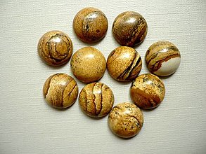 Minerály - Kabošon - jaspis obrázkový 14 mm - 13487297_