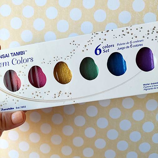 Akvarelové farby Kuretake Gansai Tambi: Gem colors