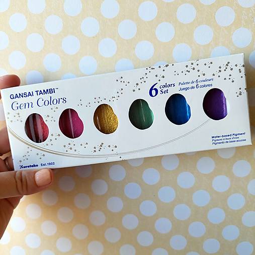Akvarelové farby Kuretake Gansai Tambi: Gem colors