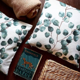 Úžitkový textil - Obliečka na vankúš - eukalyptus biely - 13489238_