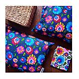 Úžitkový textil - Obliečka na vankúš s kvetmi modrá - 13489949_