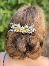 Ozdoby do vlasov - Kvetinový hrebienok "roznežnelá"  - menší - 13489752_