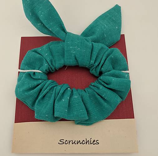 Ozdoby do vlasov - Tyrkysová gumička s mašľou - 13488364_