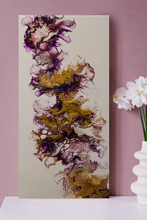 Obrazy - Elegancia - abstraktný obraz - acrylic pouring - 13490480_