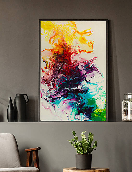 Obrazy - Harmónia - abstraktný obraz - acrylic pouring - 13490606_
