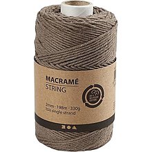 Úžitkový textil - Šnúra na macrame 2 mm x 198 m / rôzne farby CCH41476 (Béžová) - 13488721_