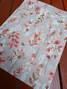Úžitkový textil - Bavlnená utierka terakotové listy na režnej - 13492957_