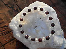 Náramky - garnet cristall-granát a krištáľ-náramok - 13492695_