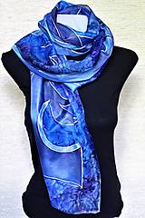 Hodvábny šál - modrý