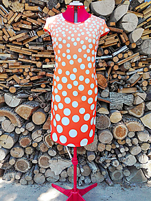 Šaty - Letné šaty bodky (maxi - Oranžová) - 13493000_