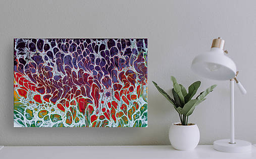 Obrazy - Háj - abstraktný obraz - acrylic pouring - 13491801_