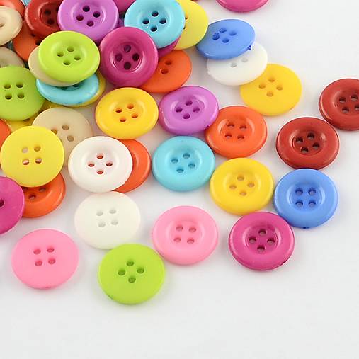 Plastové gombíky 15 mm, 20 ks - farebný mix