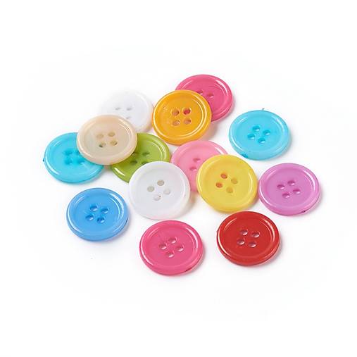 Plastové gombíky 17 mm, 20 ks - farebný mix