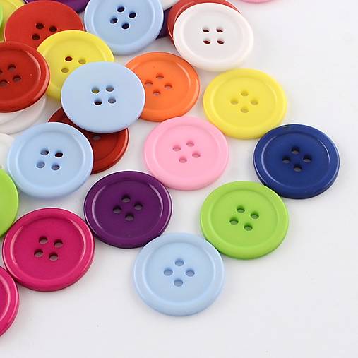 Plastové gombíky 24,5 mm, 10 ks - farebný mix