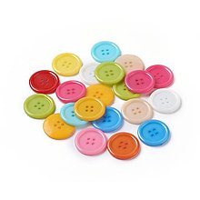 Galantéria - Plastové gombíky 28 mm, 10 ks - farebný mix - 13491095_