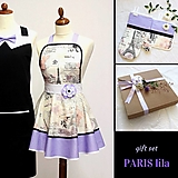 Úžitkový textil - Darčekový set pre pár  PARIS LILA (zľava 30%) - 13497218_