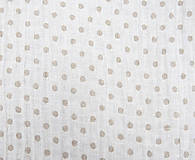Textil - OBOJSTRANNÝ predpraný mäkčený ľan Bodky, šírka 195 cm - 13498667_