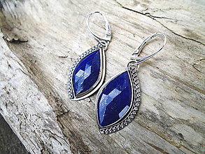 Náušnice - Strieborné náušnice Ag925 Lapis Lazuli - 13497677_