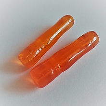 Korálky - sklenené korálky tyčky 30mm (Oranžová) - 13498960_