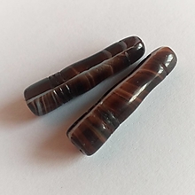 Korálky - sklenené korálky tyčky 30mm (Hnedá) - 13498970_