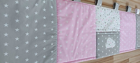 Úžitkový textil - Zástena za postel ...Myšák (200 x 50 cm - Ružová mrak) - 13500159_