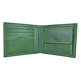 Pánska elegantná peňaženka z pravej kože v zelenej farbe, ručne tamponovaná