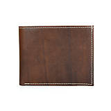 Peňaženky - Unisex peňaženka v tmavo hnedej farbe, ručne tamponovaná - 13501747_