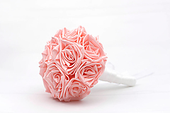 Saténová kytica svadobná ružová ruže