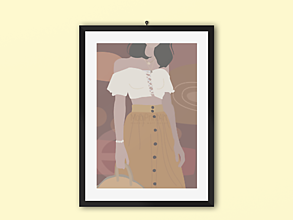 Grafika - Art Print-Boutique-Dievča v crop topu - 13501328_