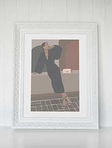 Grafika - Art Print-Boutique-Žena v čiernych šatách - 13501575_