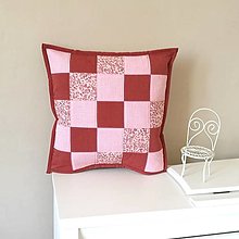 Úžitkový textil - Ružovo bordový vankúš A - 13501232_