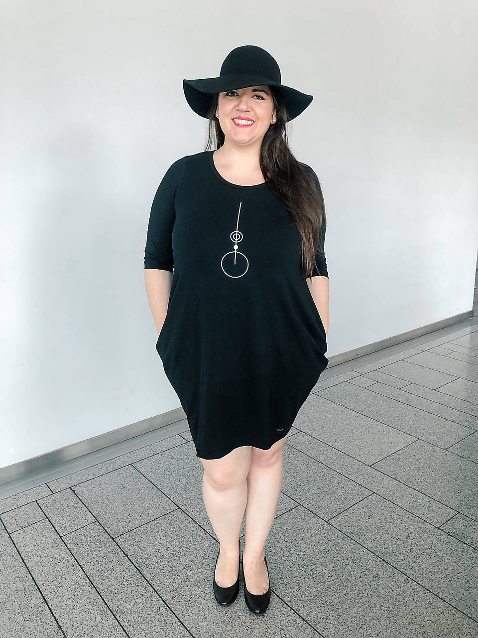 Šaty balónový strih M08, potlač zlatá (L)