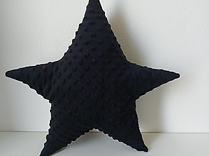 Detský textil - Vankúš hviezda ... minky (Čierna) - 13503085_