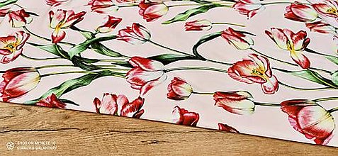 Textil - Kostýmovka - Tulipány - cena za 10 cm - 13502807_