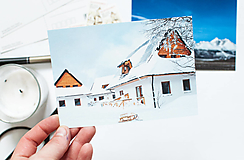 Papier - Pohľadnica - Slovenská zima (Na dedine) - 13503279_