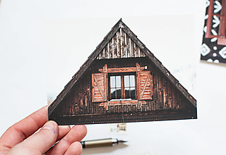 Papier - Pohľadnica - Čičmany (Tradičná chalupa) - 13503306_