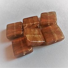 Korálky - korálky sklenené Kocky (15x15 mm hnedé) - 13504948_