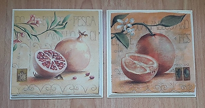 Dekorácie - Granatove jablko a pomaranč - 13502718_