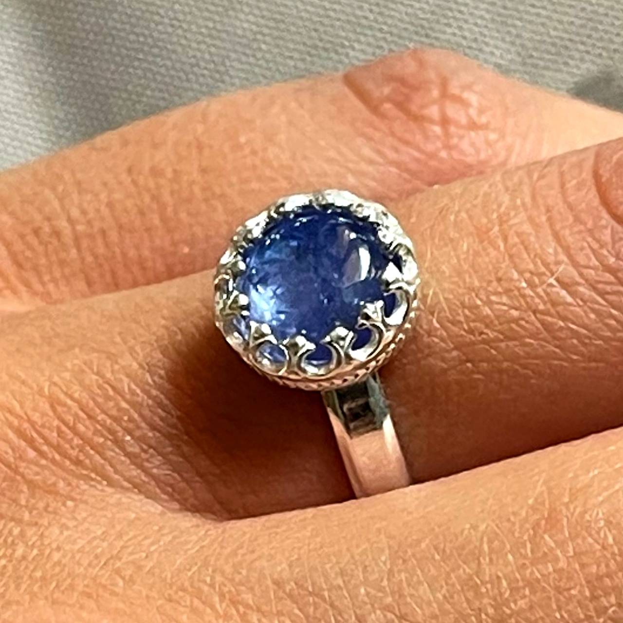 Tanzanite Filigree Silver Ag925 Ring / Strieborný prsteň s tanzanitom E002