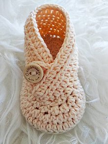 Detské topánky - Papučky Kimono štýl (marhuľková) - 13505775_