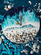 Hodiny - 3D hodiny zo živice v imitácií mora  - 13507566_