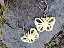 Náušnice - Náušničky motýliky žlté - 13508154_