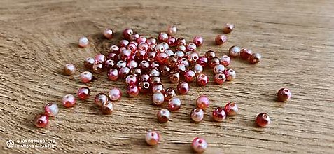 Korálky - Perličky 10 mm (6 mm - Pestrofarebná ružovo hnedá) - 13512549_