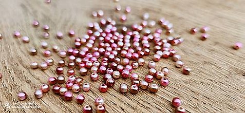 Korálky - Perličky 10 mm (4 mm - Pestrofarebná ružovo hnedá) - 13512552_