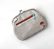 Peňaženky - Peňaženka XL Štylizované astry (s kapsičkami) - 13512685_