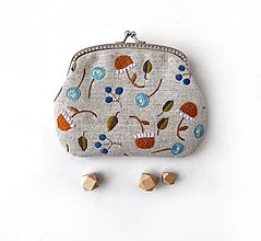 Peňaženky - Peňaženka XL Štylizované astry (s kapsičkami) - 13512686_