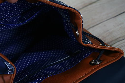 modrotlačový batoh Martin hnedý 8