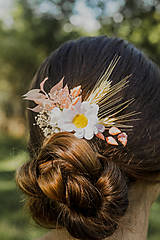 Ozdoby do vlasov - Kvetinový hrebienok "nežná margarétka" - 13516112_