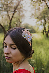 Ozdoby do vlasov - Kvetinový hrebienok "nežná margarétka" - 13516114_