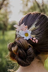 Ozdoby do vlasov - Kvetinový hrebienok "nežná margarétka" - 13516115_